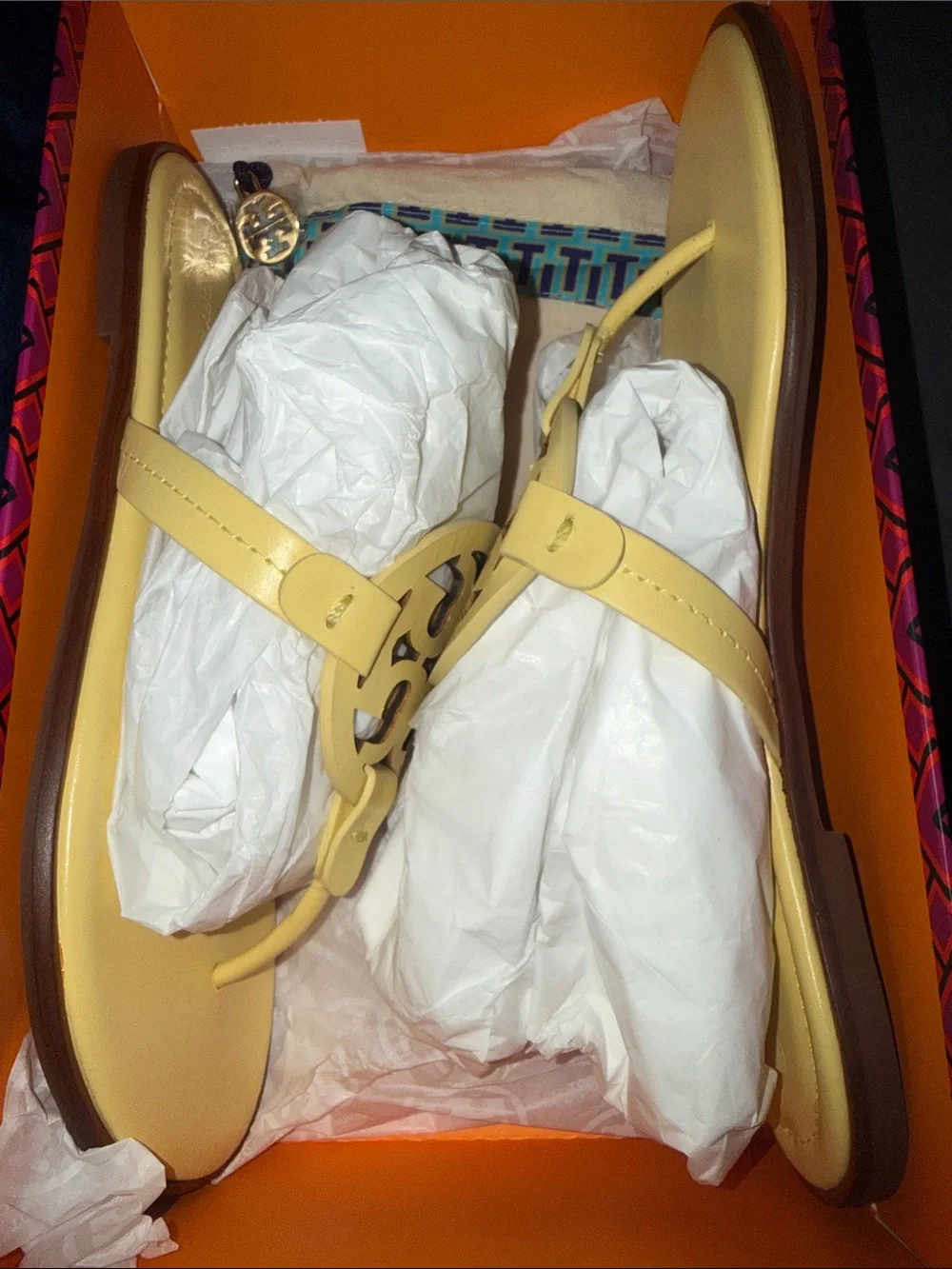Tory Burch Yellow Miller Logo Thong Sandals